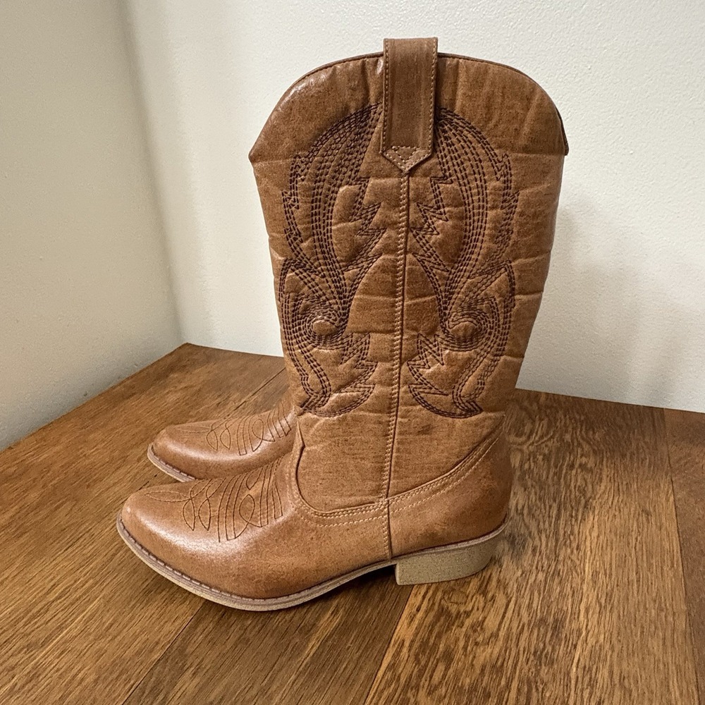 Coconuts Women's Gaucho Brown Tan Cowboy Boots Size 6M